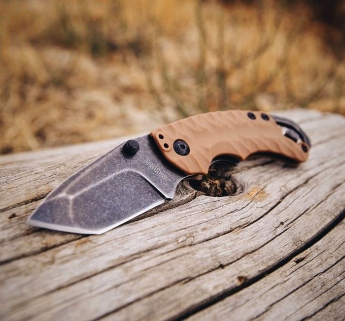 Нож складной Shuffle II - KERSHAW 8750TTANBW, сталь 8Cr13MoV c покрытием BlackWash™, рукоять термопластик GFN коричневого цвета