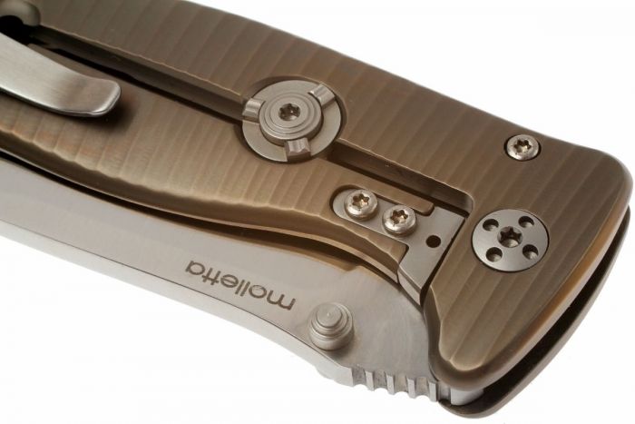Нож складной LionSteel SR2 B (BRONZE) Mini, сталь Uddeholm Sleipner® Satin, рукоять титан по технологии Solid®, бронзовый